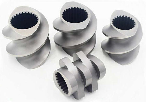 Good price W6Cr5Mo4V2 bloc de malaxage, éléments spiraux de boudineuse à vis de jumeau de cannelure en ligne